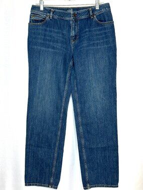 J. Jill Women Relaxed Fit Boyfriend Jeans, Size 10 Preppy Minimalist Whiskered